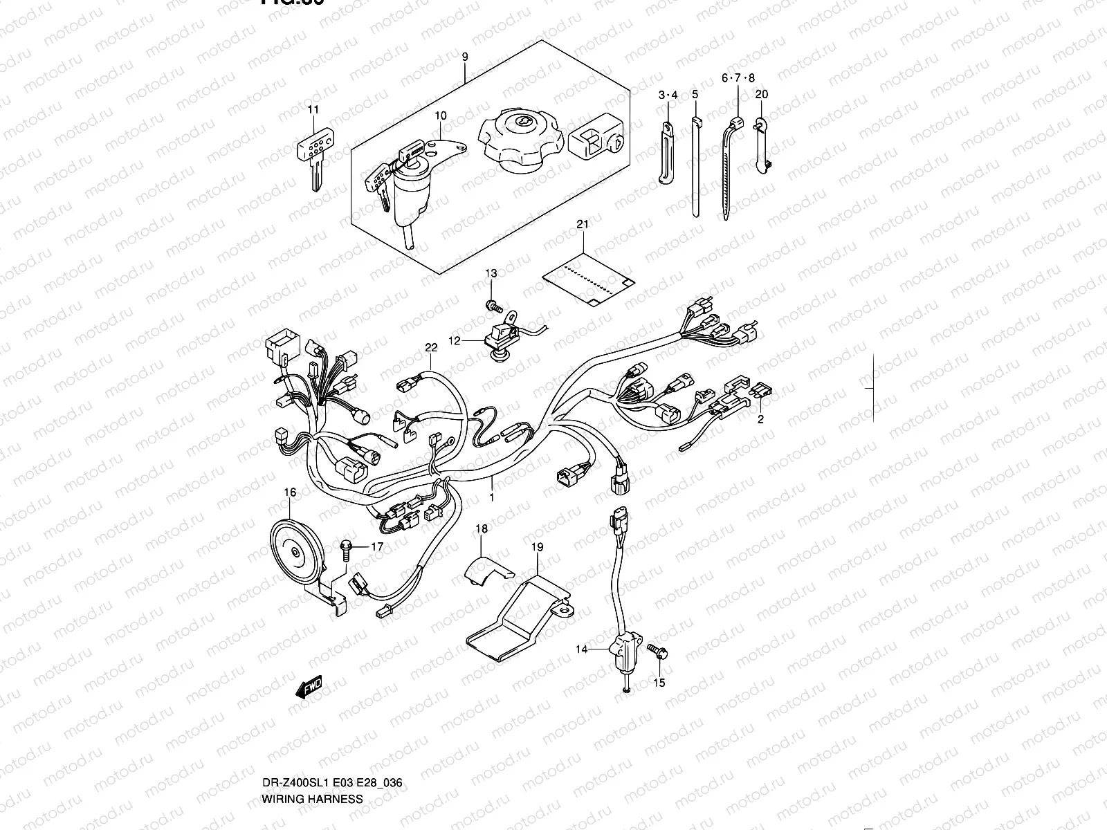 36 - WIRING HARNESS (DR-Z400SL1 E28)