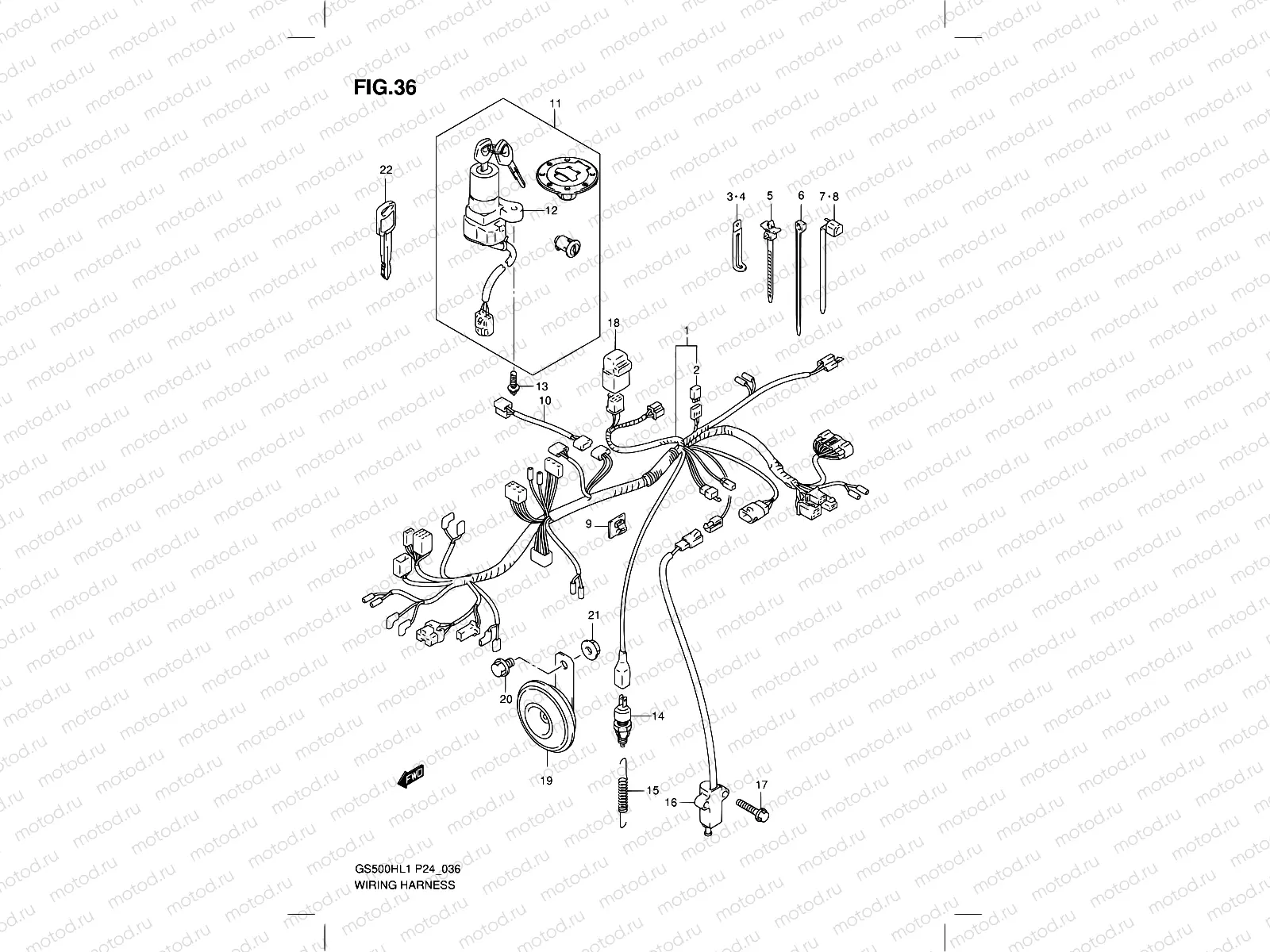 36 - WIRING HARNESS (GS500FH )