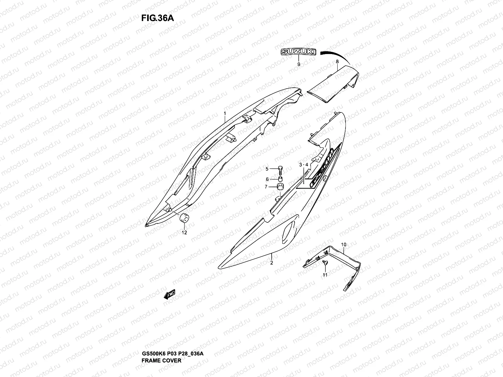 36A - FRAME COVER (GS500K4 P28)