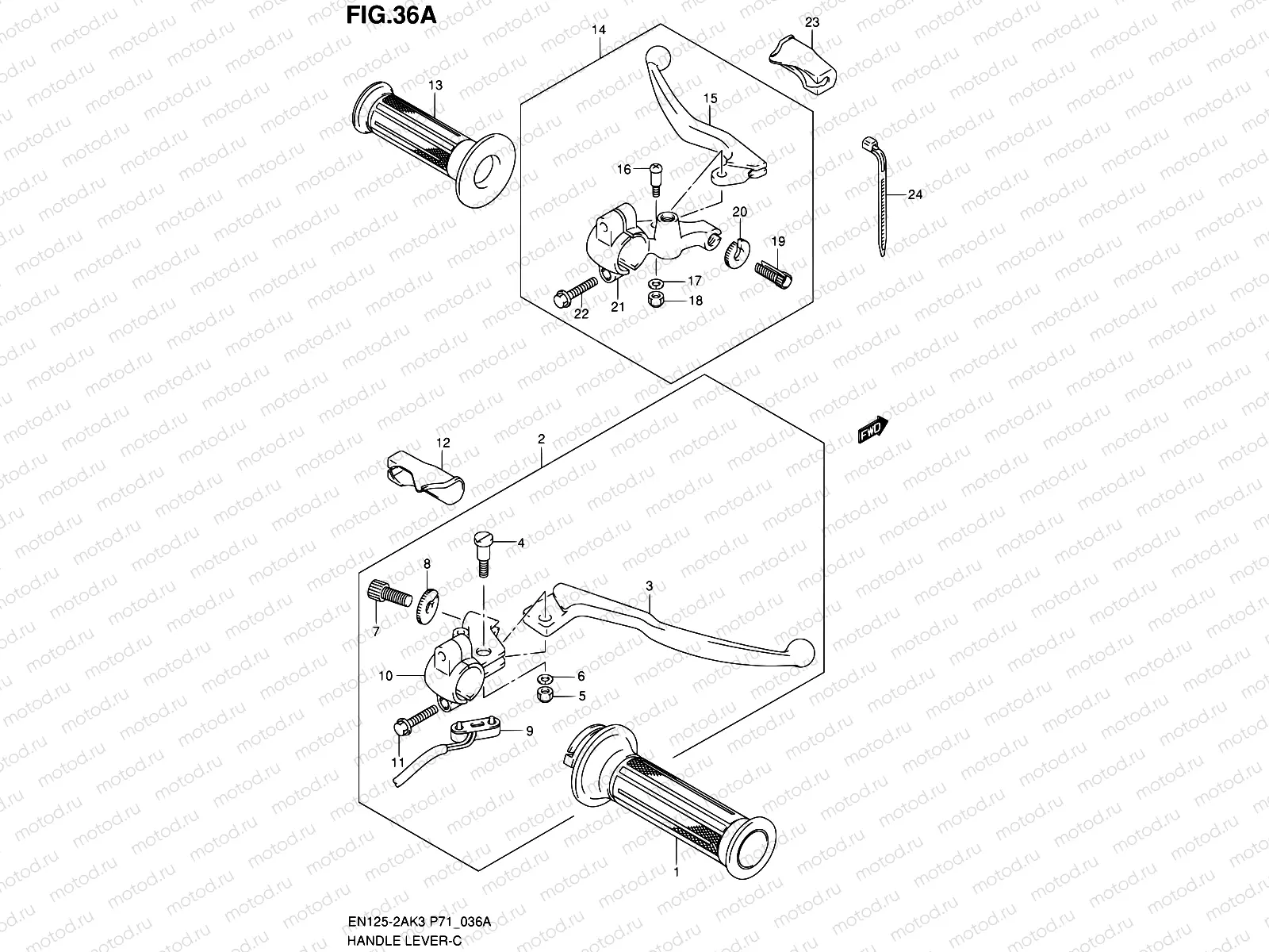 36A - HANDLE LEVER (EN125HUK4/HUZK6/HUK7/HUK8)