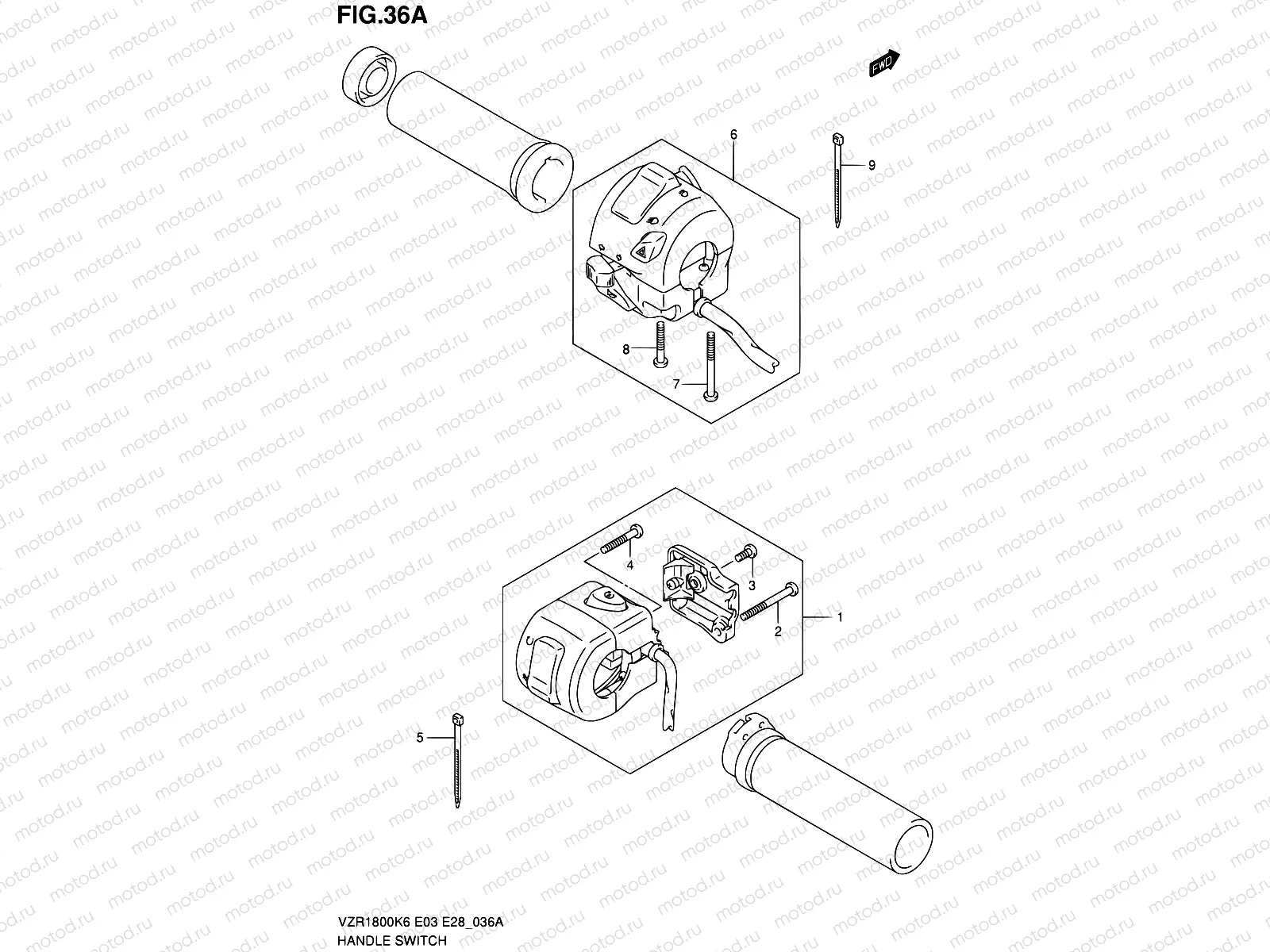 36A - HANDLE SWITCH (VZR1800NK8/NK9)