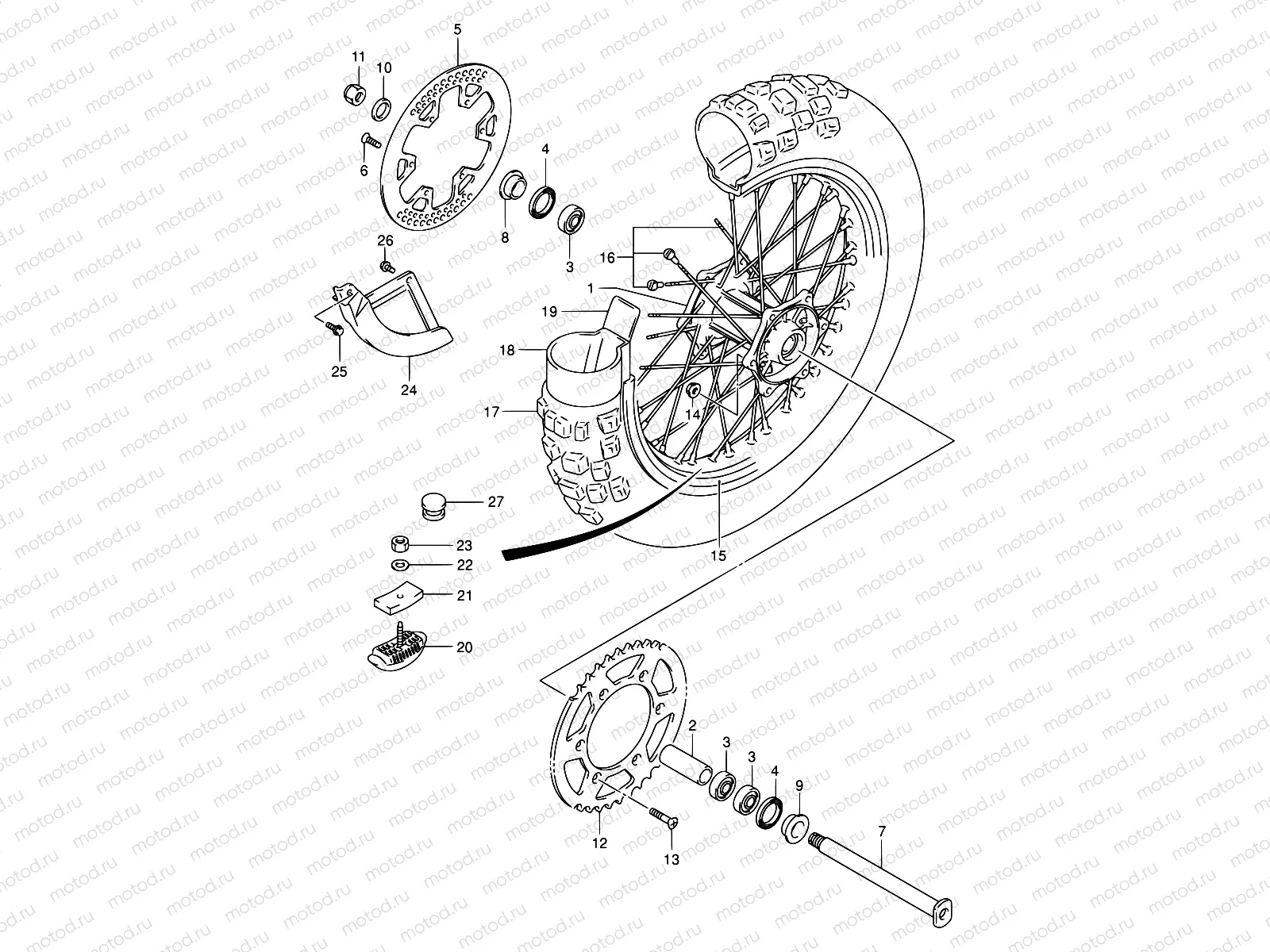 36A - REAR WHEEL (MODEL K3)