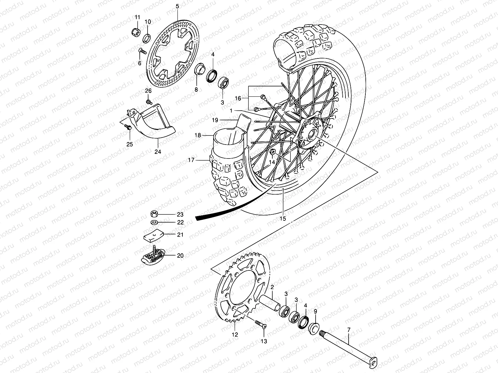 36A - REAR WHEEL (MODEL K3)
