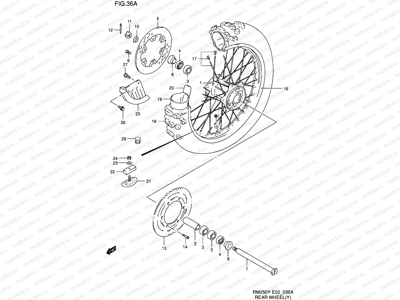 36A - REAR WHEEL (MODEL Y)
