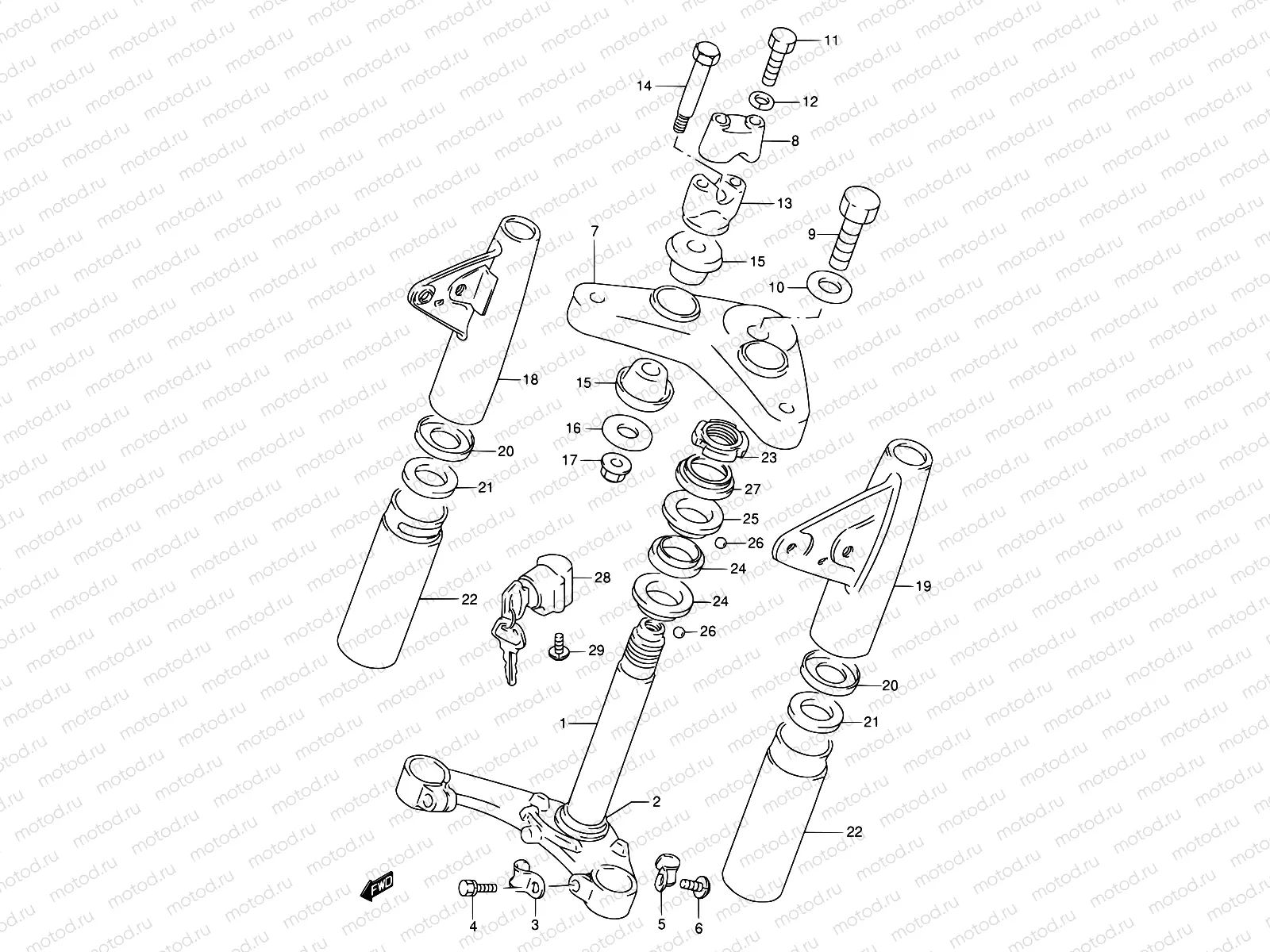 36A - STEERING STEM (E71,E94,P36,P94)