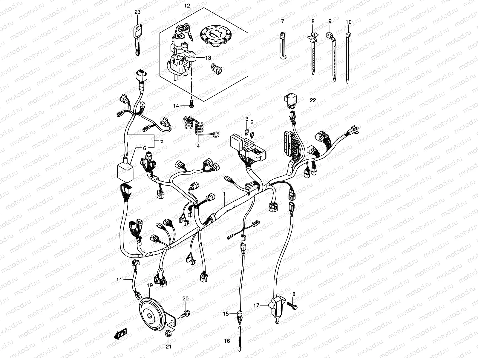36A - WIRING HARNESS (MODEL K5/K6 E24)