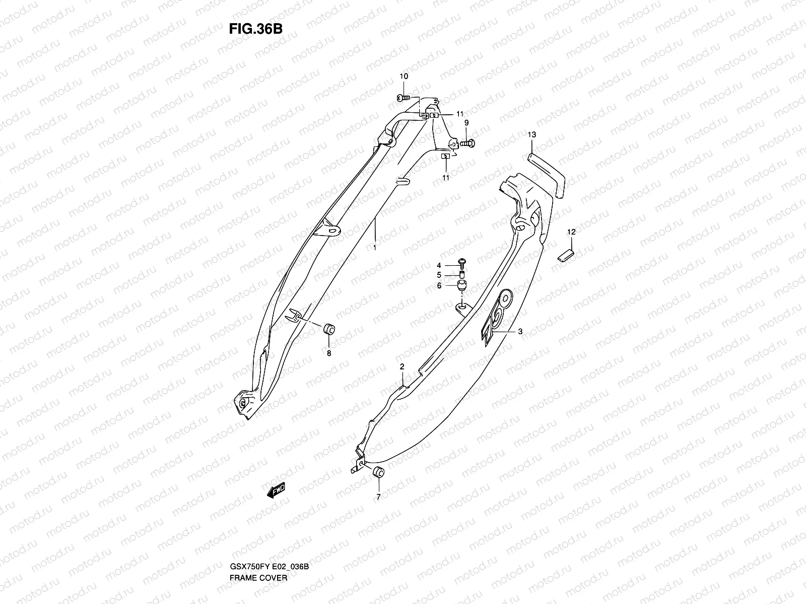 36B - FRAME COVER (MODEL Y/K1)