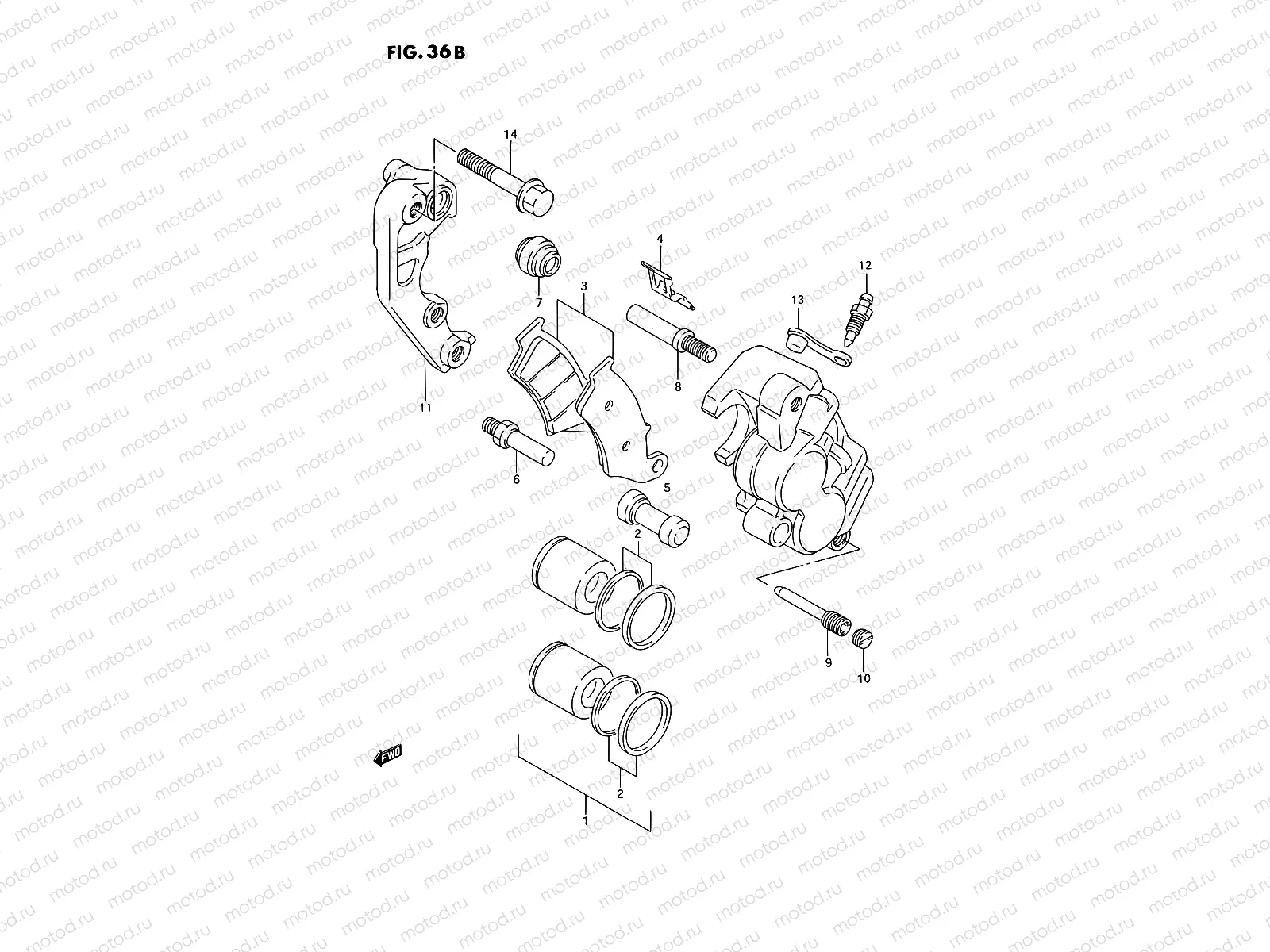 36B - FRONT CALIPER (MODEL T)