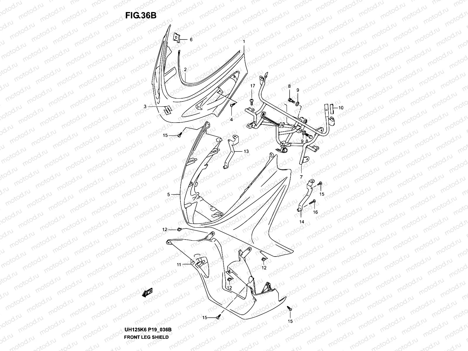 36B - FRONT LEG SHIELD (MODEL K4)