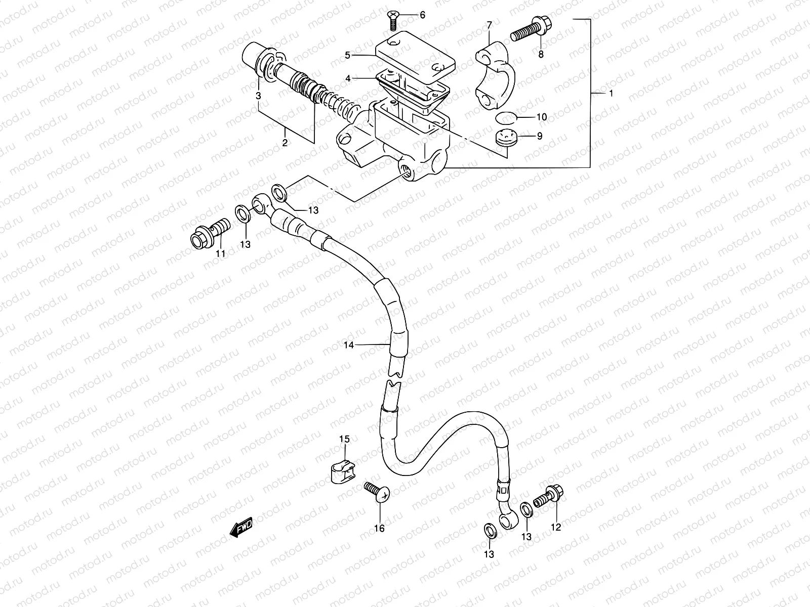 36B - FRONT MASTER CYLINDER (MODEL T P37)