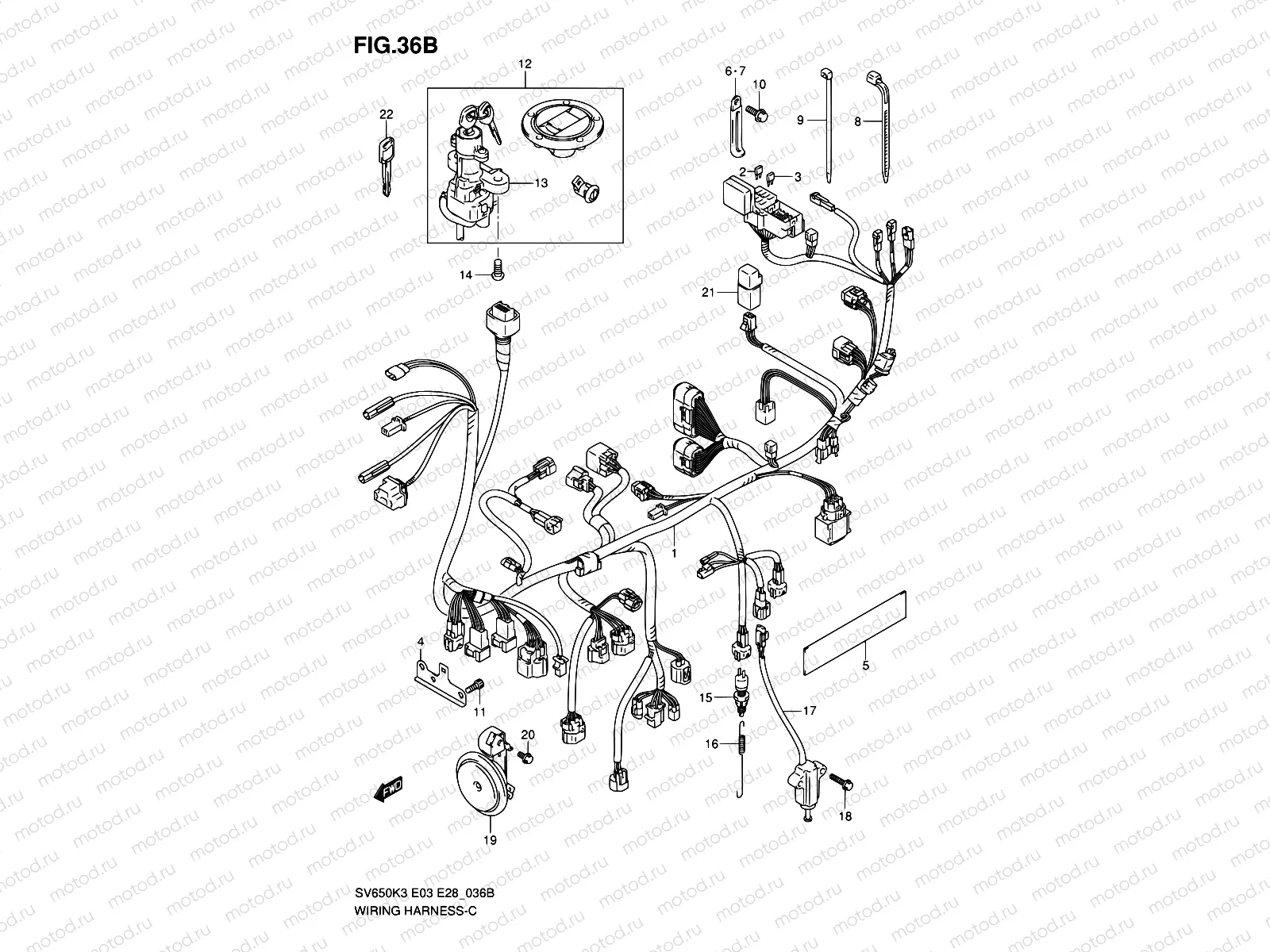 36B - WIRING HARNESS (SV650K7)