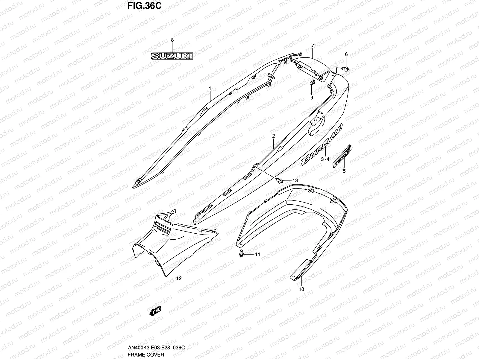 36C - FRAME COVER (AN400SK5/SK6)