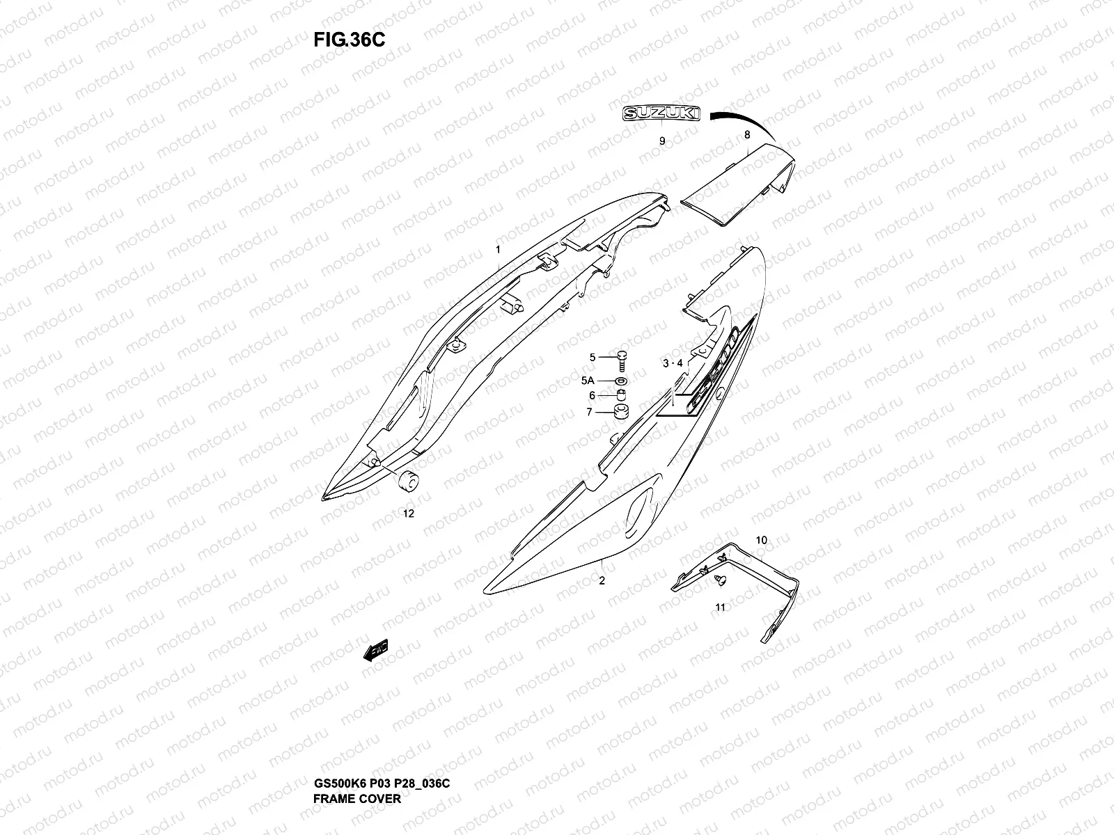 36C - FRAME COVER (GS500K5 P28)