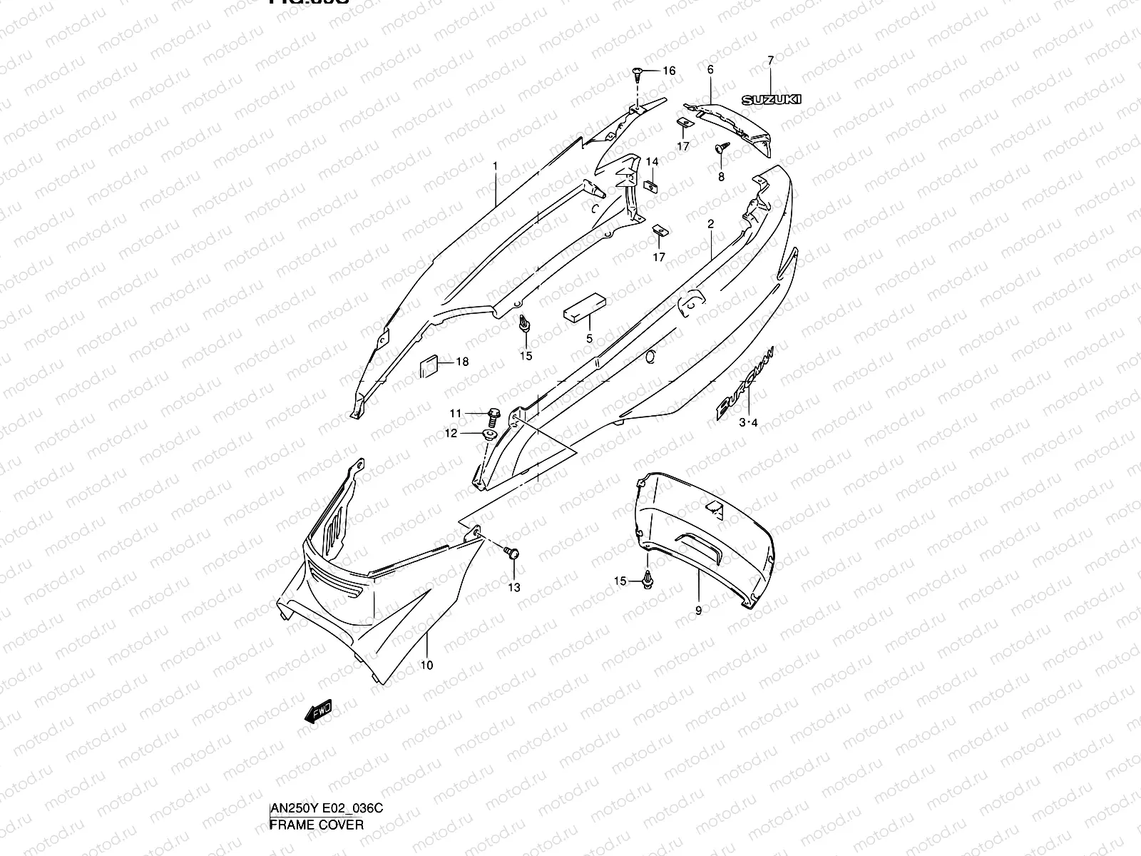 36C - FRAME COVER (MODEL K2)