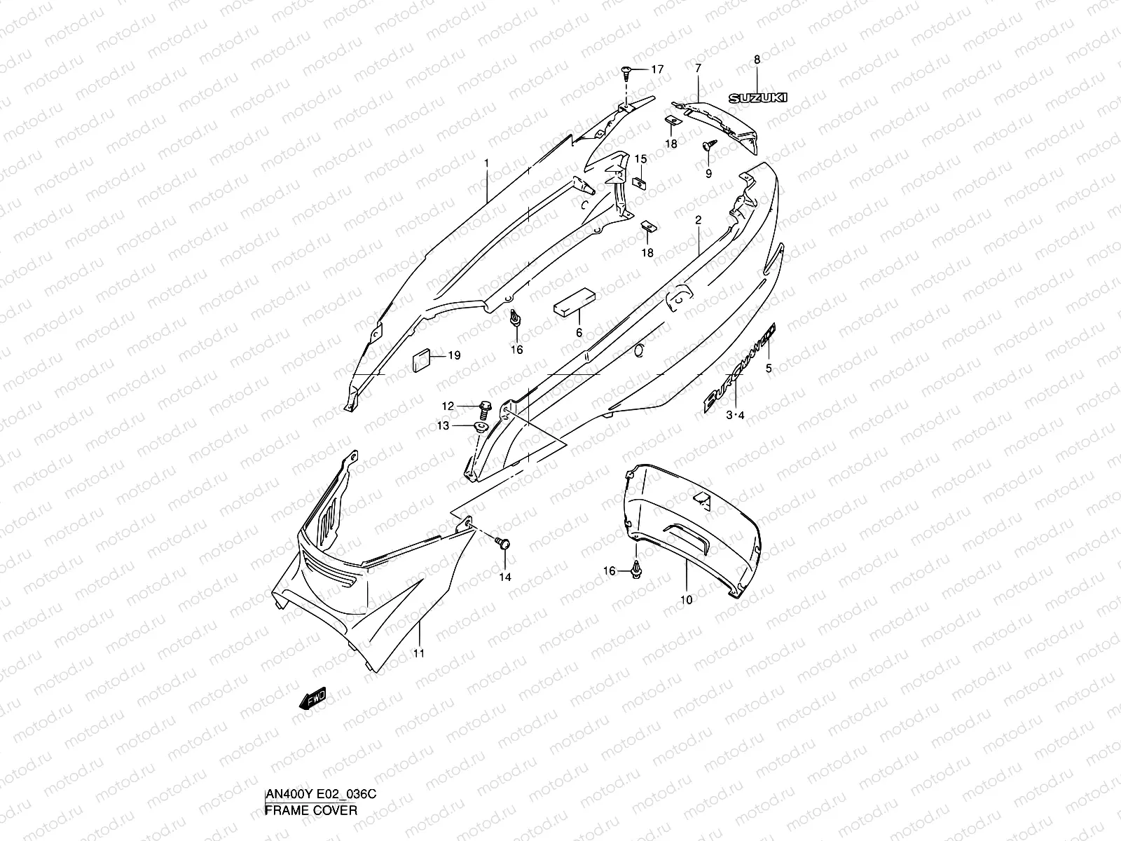 36C - FRAME COVER (MODEL K2)
