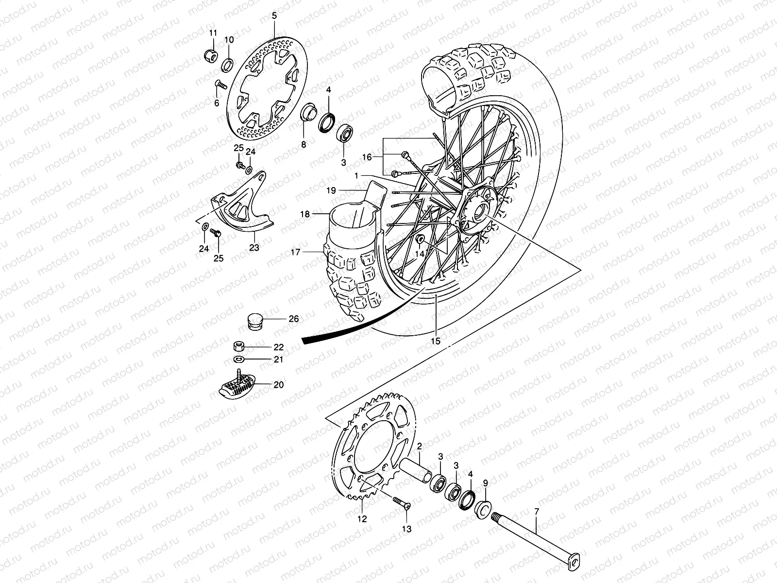 36C - REAR WHEEL (MODEL K5)