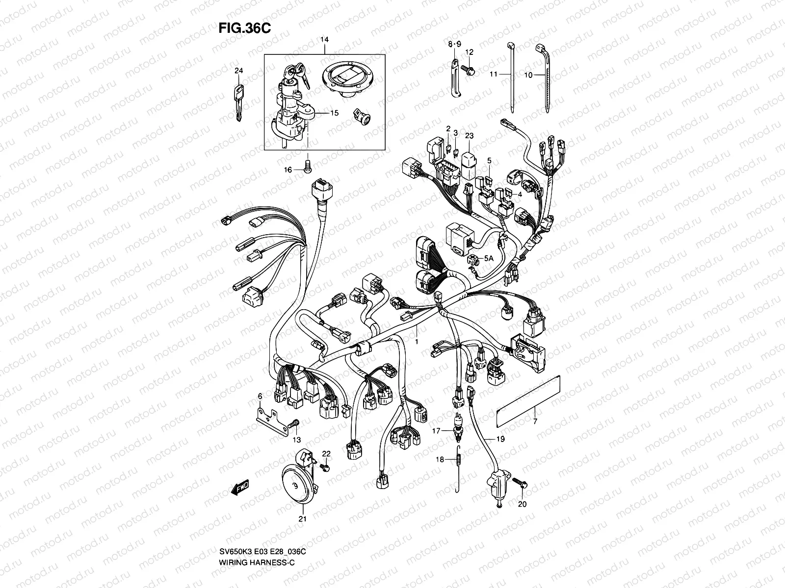36C - WIRING HARNESS (SV650AK7)