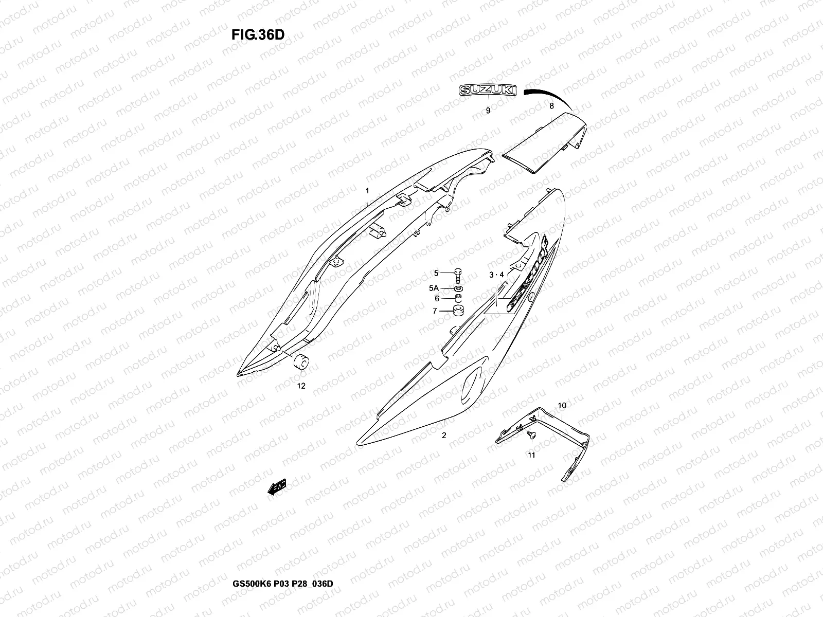 36D - FRAME COVER (GS500FK5)