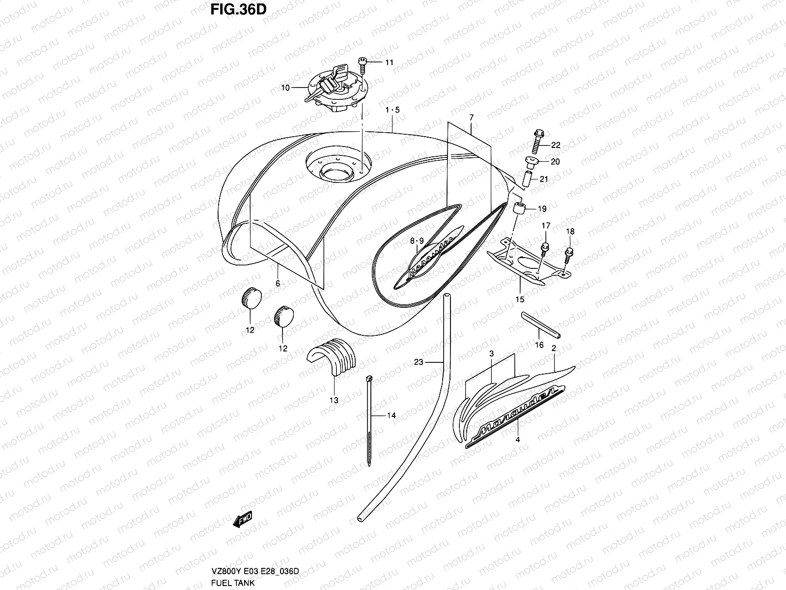 36D - FUEL TANK (MODEL Y F.NO.103783~)