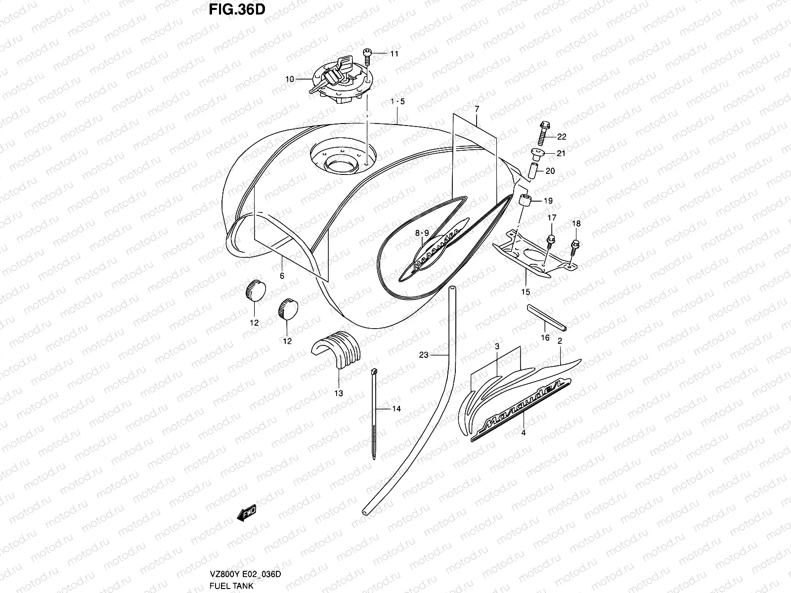36D - FUEL TANK (MODEL Y,SEE NOTE)