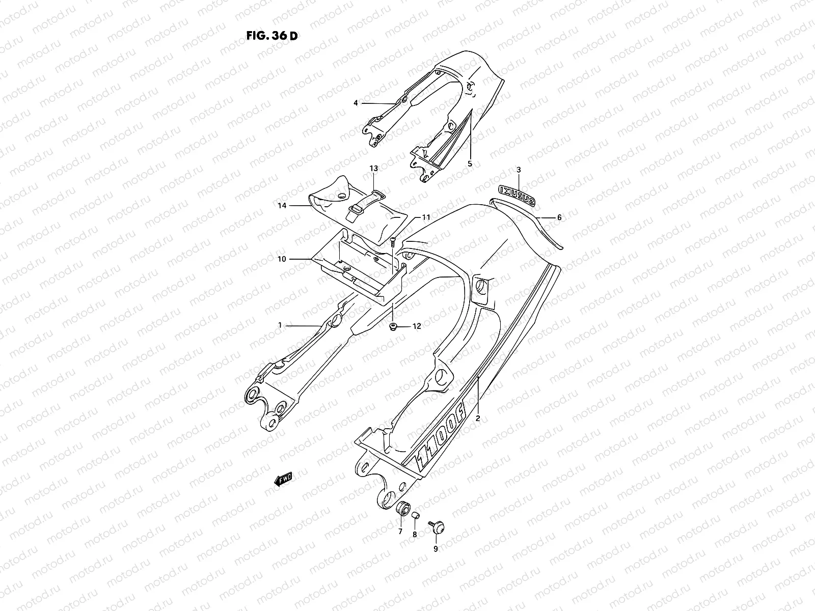 36D - SEAT TAIL COVER (MODEL N/P/R)