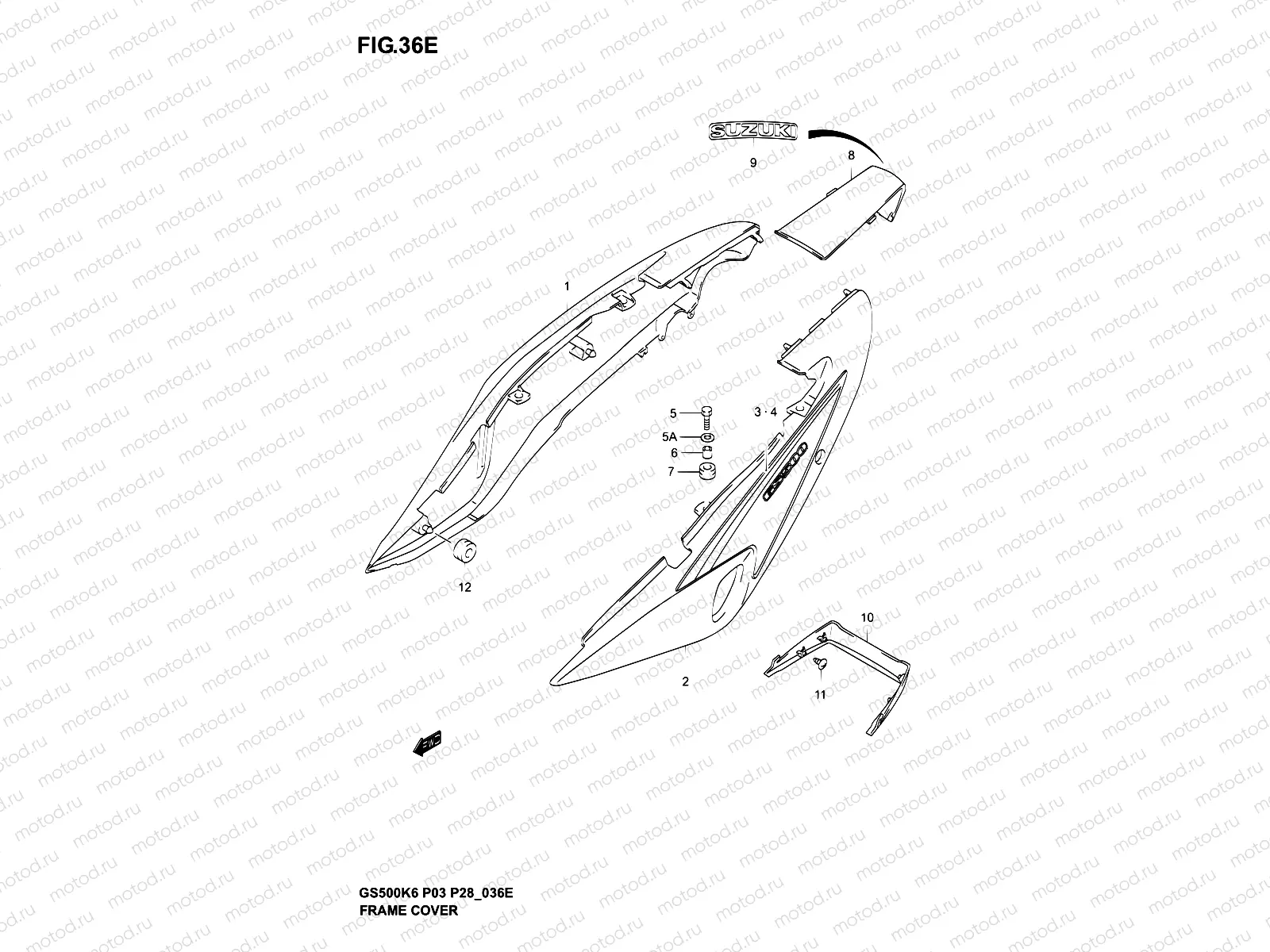36E - FRAME COVER (GS500K6 P28)