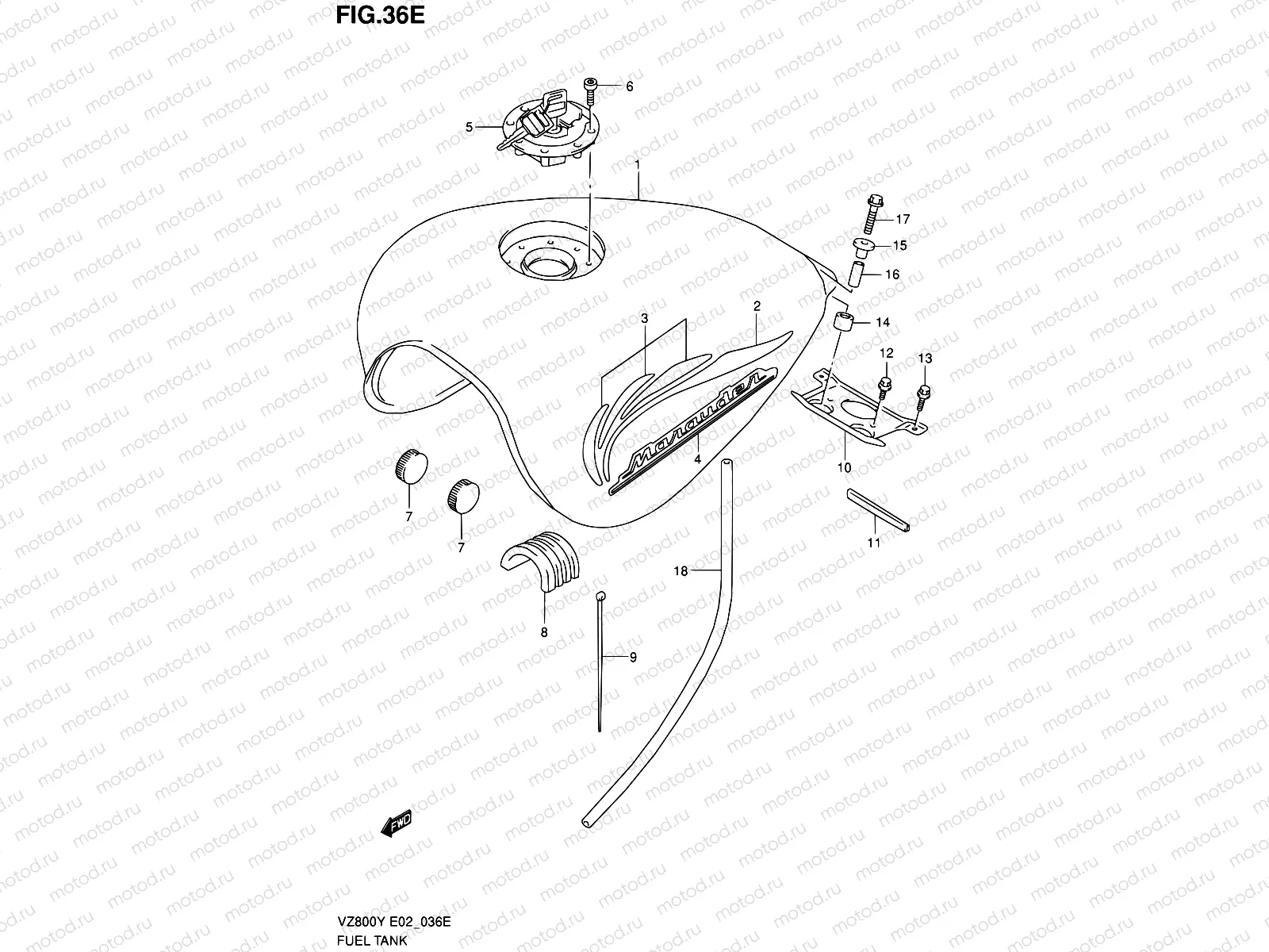 36E - FUEL TANK (MODEL K1)