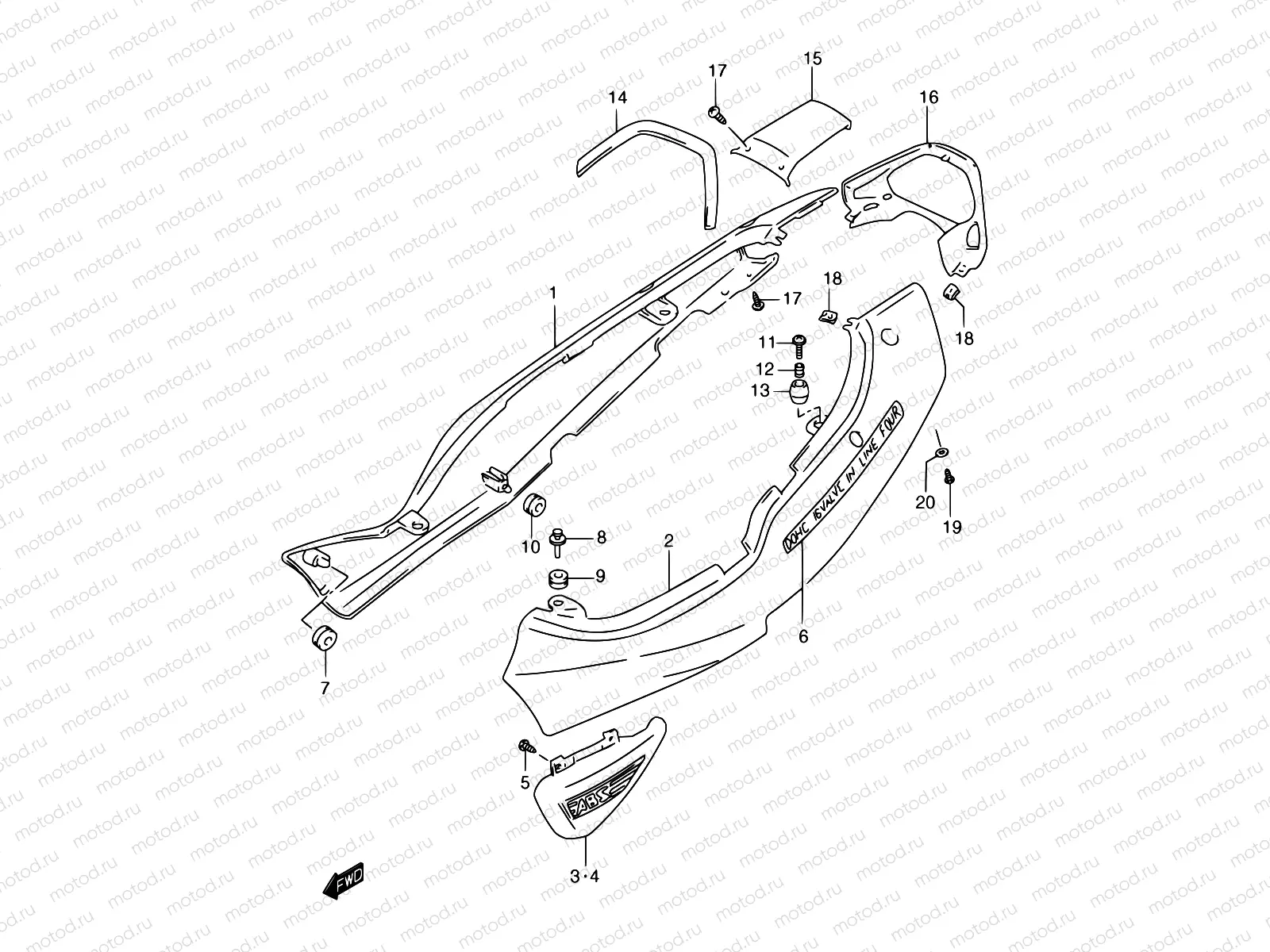 36F - FRAME COVER (GSF1200SAX)