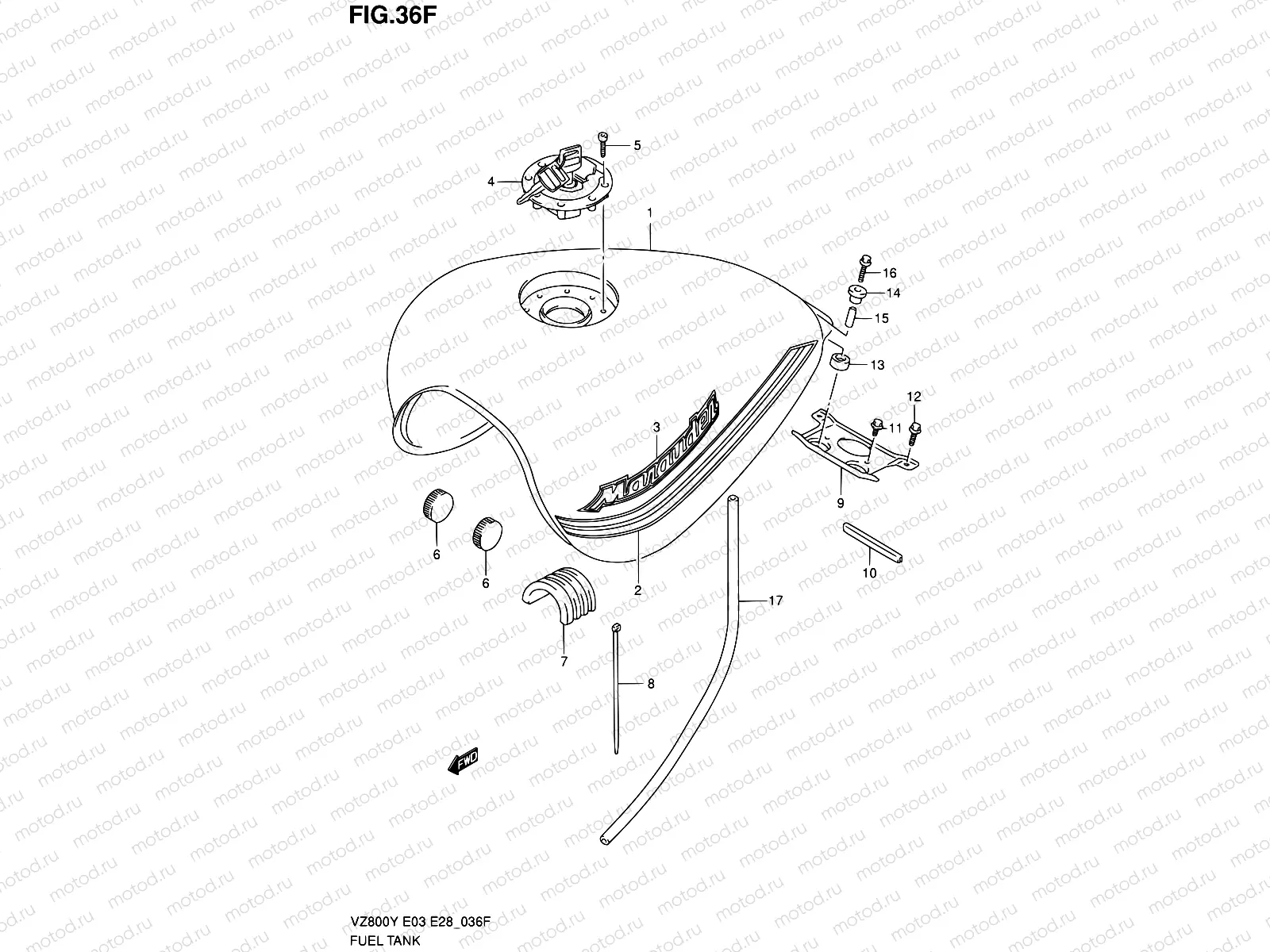 36F - FUEL TANK (MODEL K2/K3)