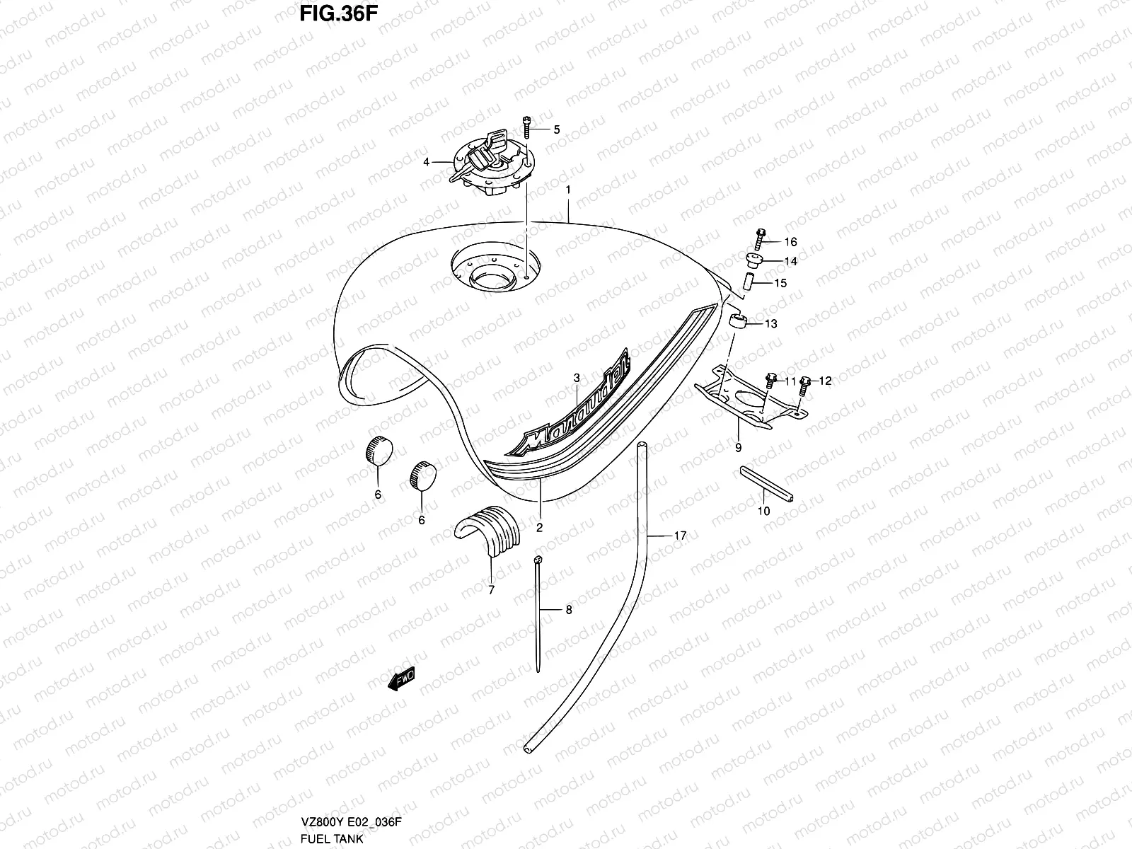 36F - FUEL TANK (MODEL K2/K3)