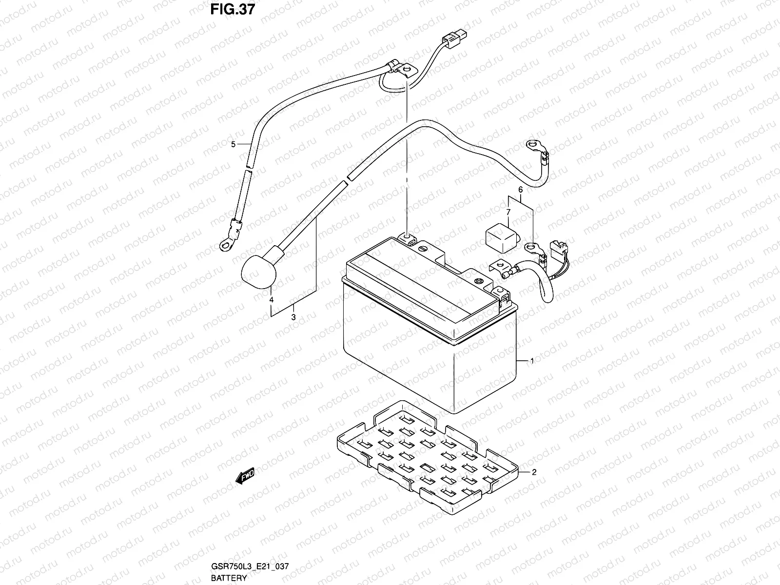 37 - BATTERY (GSR750AUEL3 E21)
