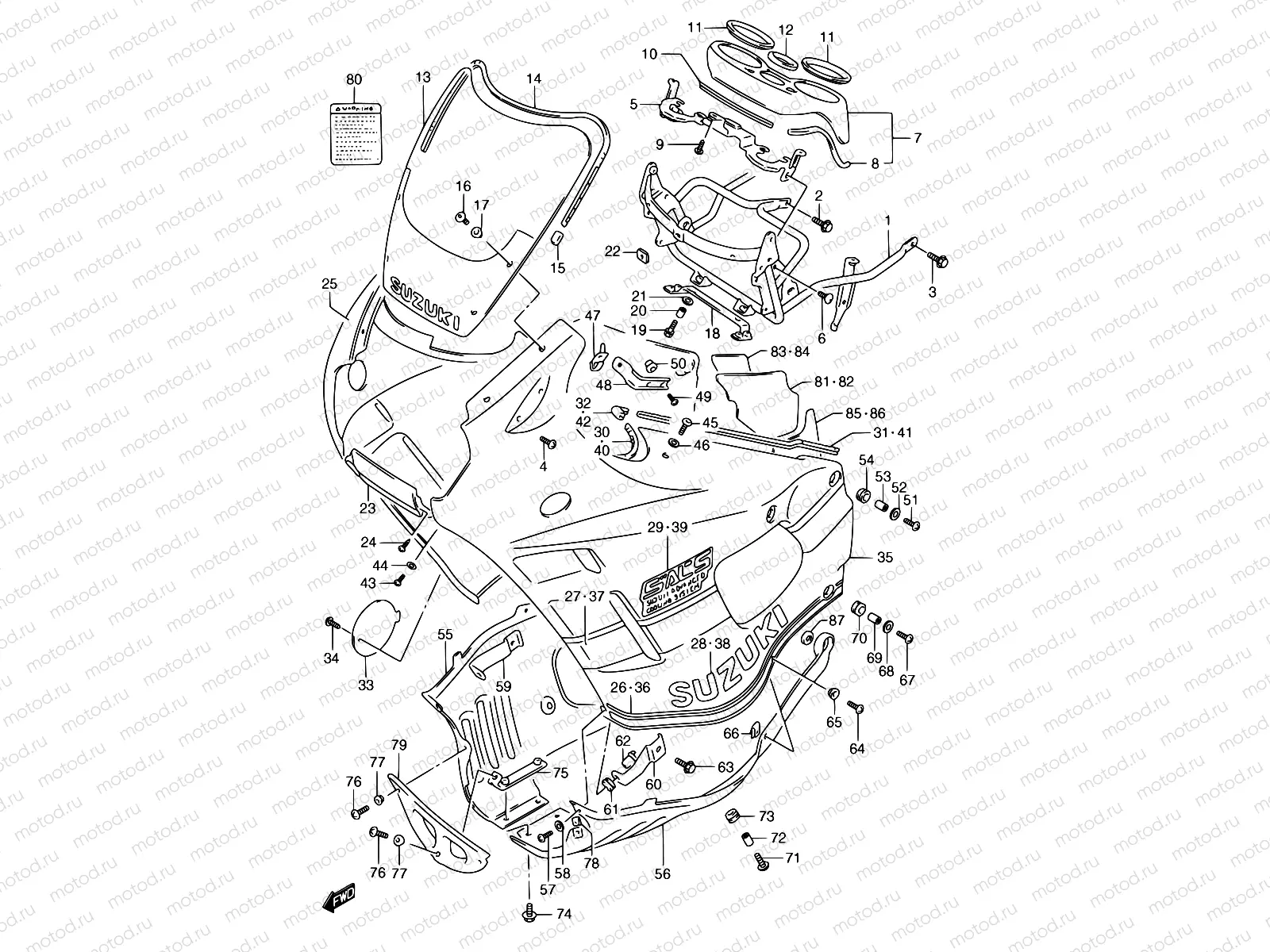 37 - COWLING (MODEL K)
