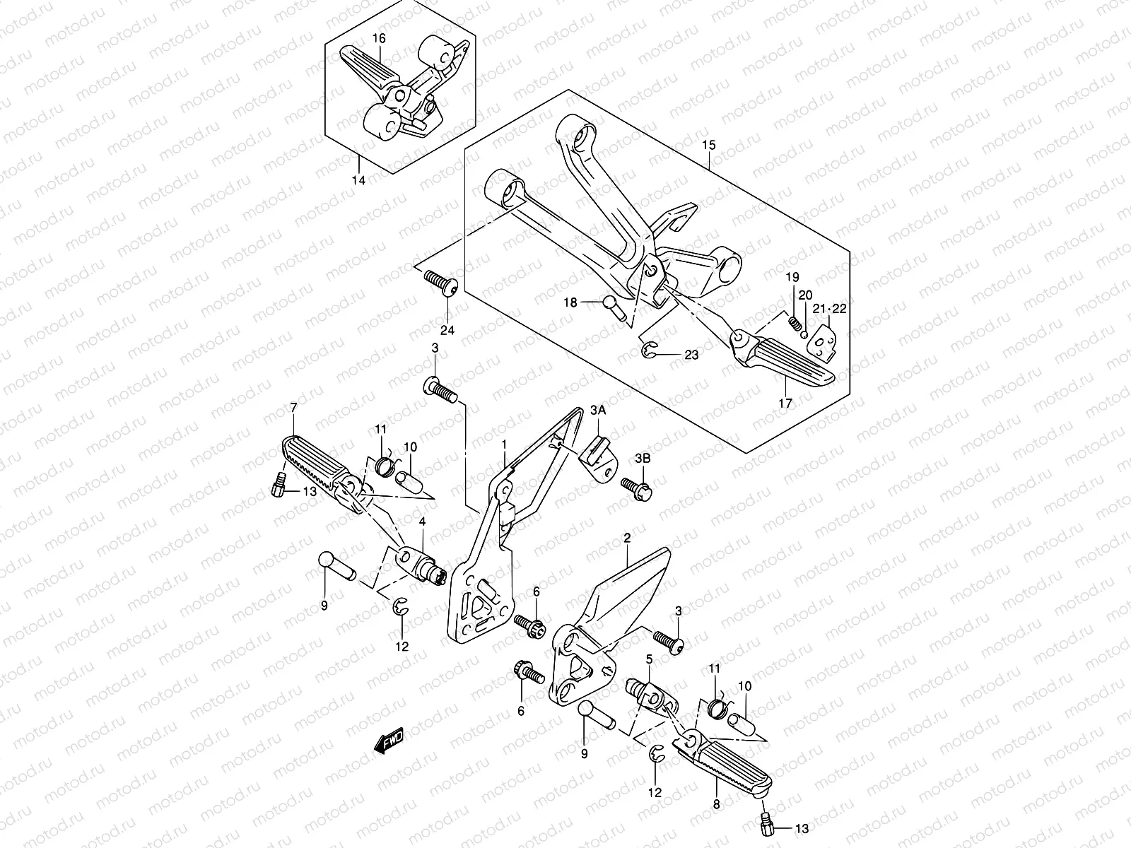 37 - FOOTREST (SV1000S/S1/S2K3)