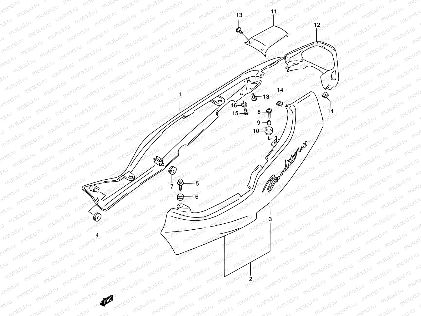 37 - FRAME COVER (GSF600S/US/T/UT/V/UV)