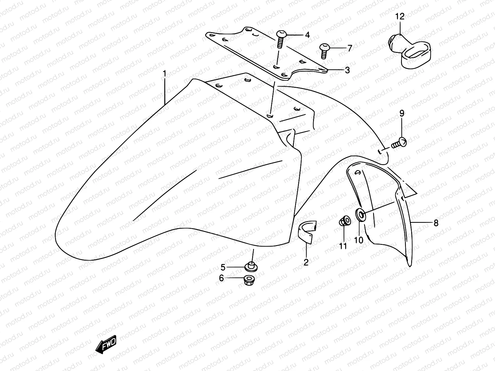 37 - FRONT FENDER (MODEL K/L/M/N/P/R/S)