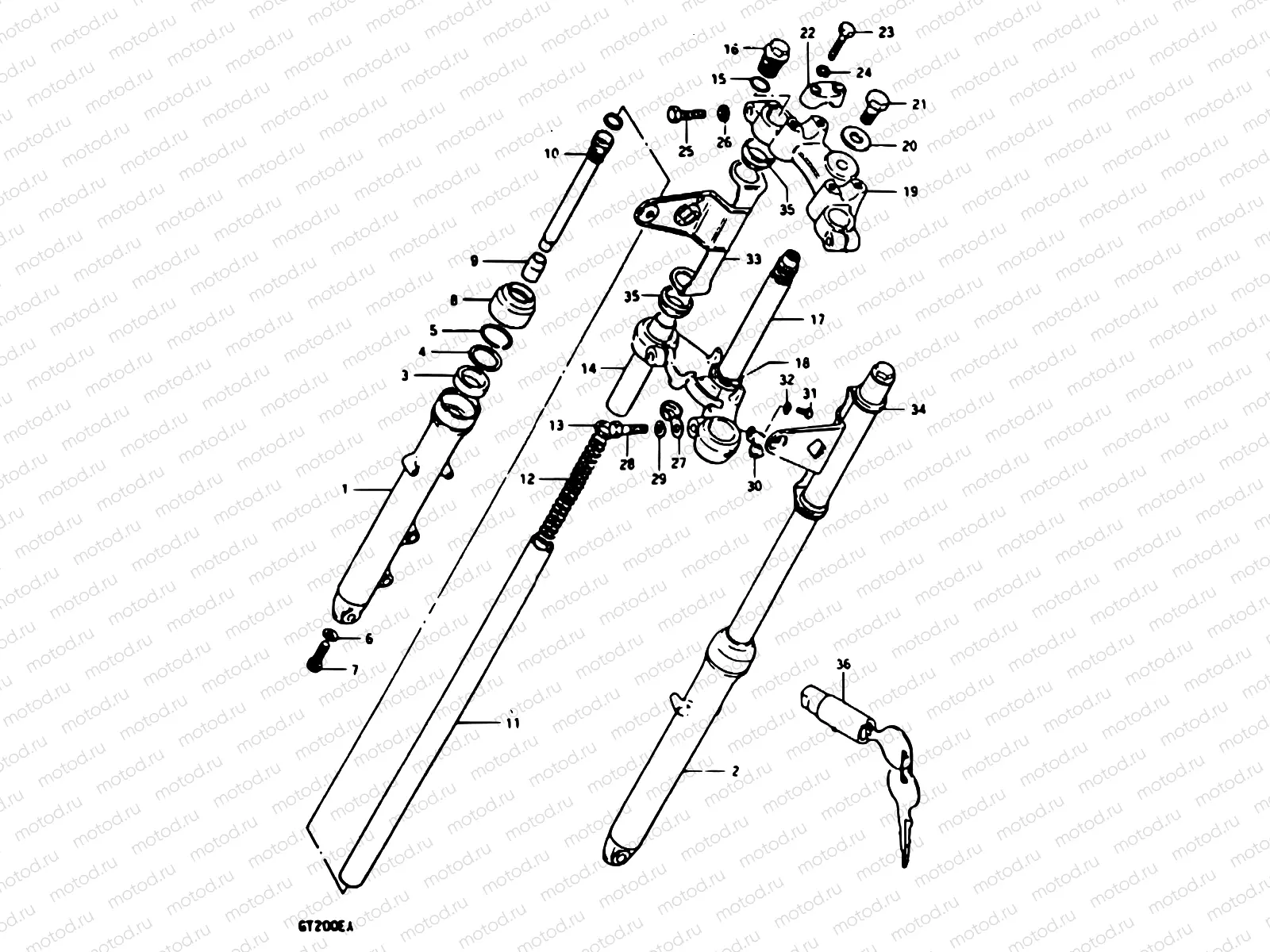 37 - FRONT FORK (GT200EX)