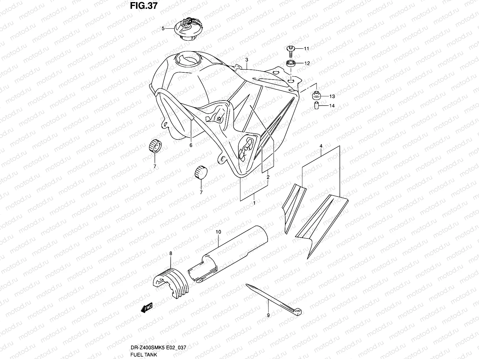 37 - FUEL TANK (MODEL K5/K6)