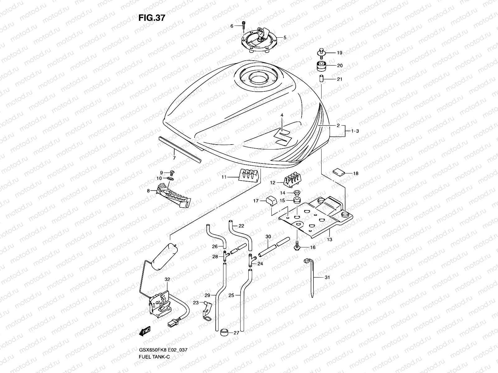 37 - FUEL TANK (MODEL K8)