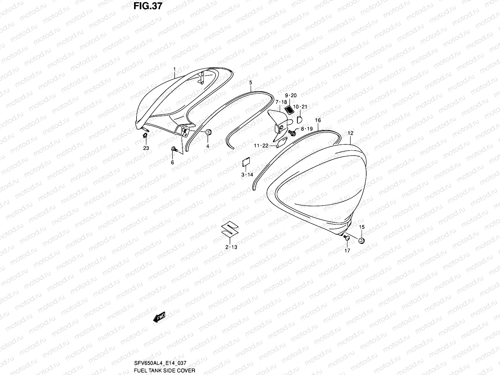 37 - FUEL TANK SIDE COVER