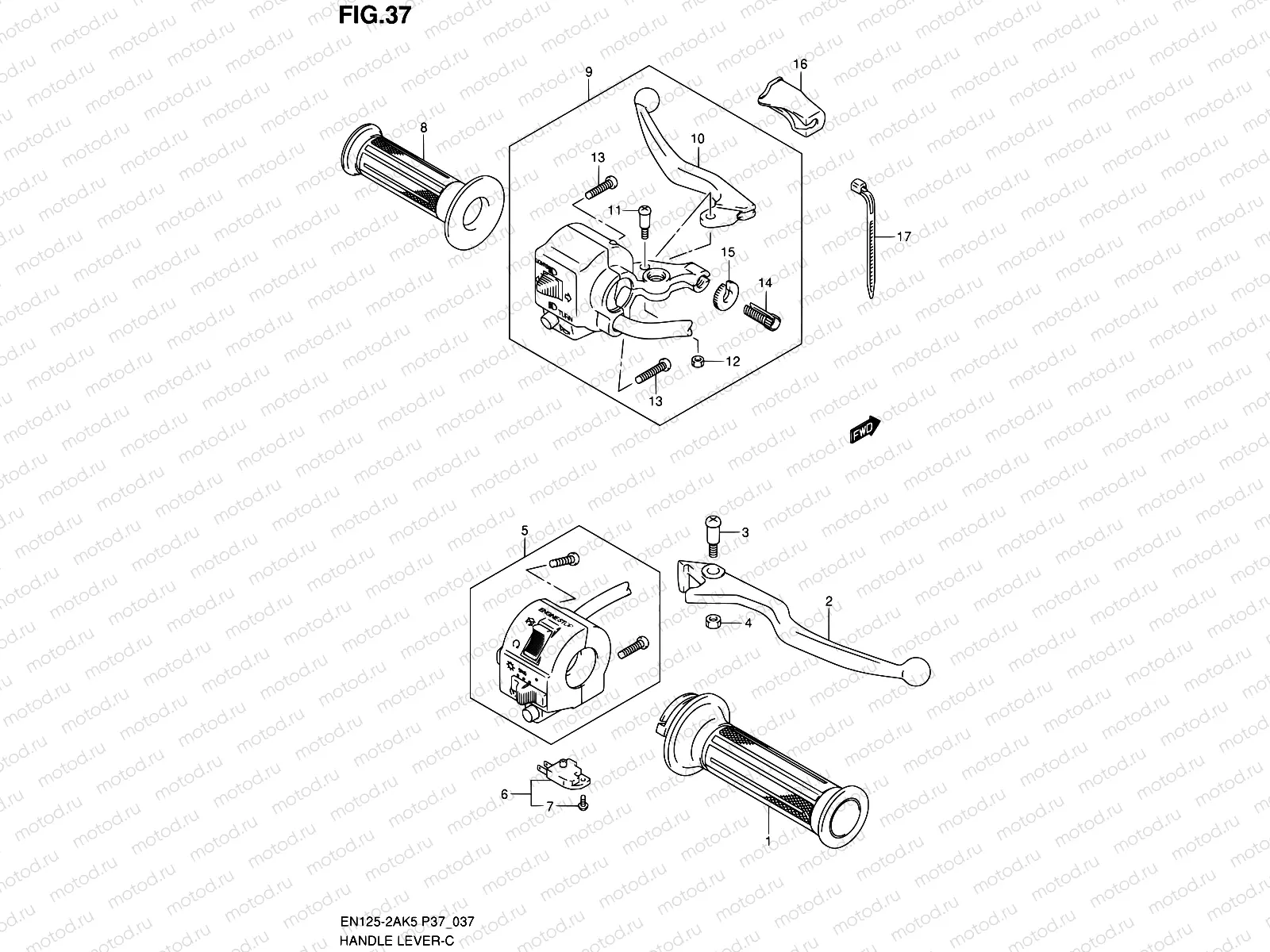 37 - HANDLE LEVER (MODEL K5/K6)