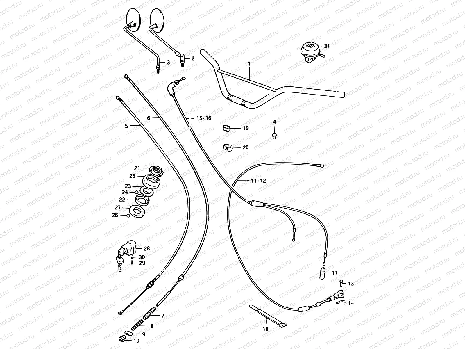 37 - HANDLEBAR - CONTROL CABLE