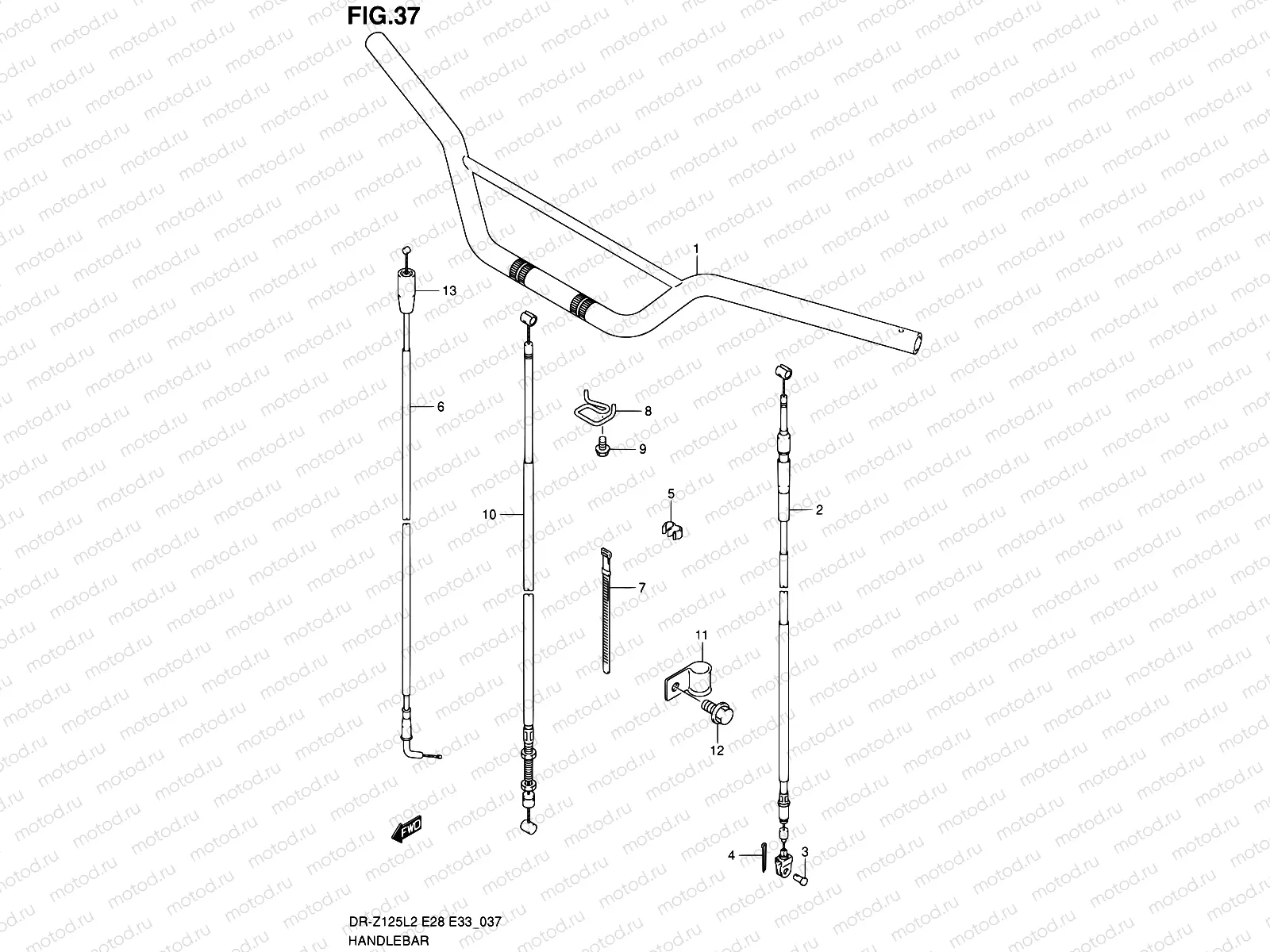 37 - HANDLEBAR (DR-Z125L2 E28)