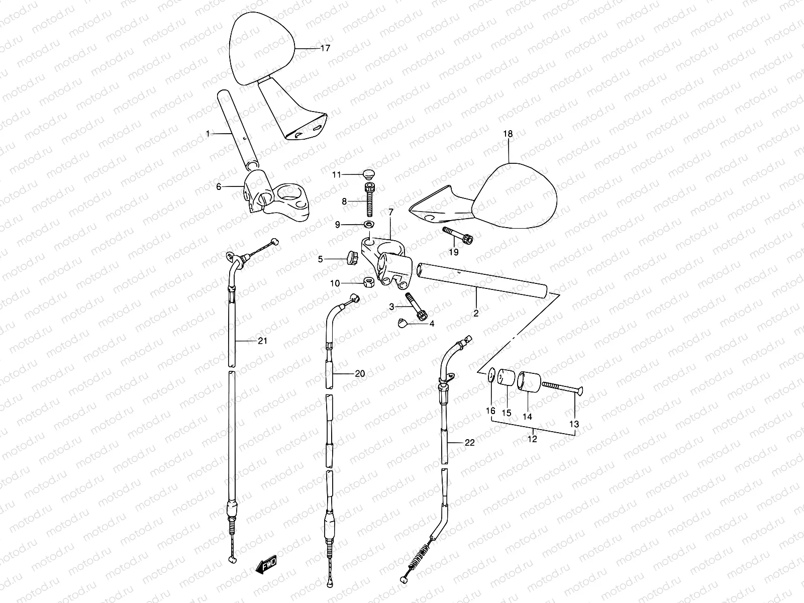37 - HANDLEBAR (MODEL J/K/L/M/N/P/R)
