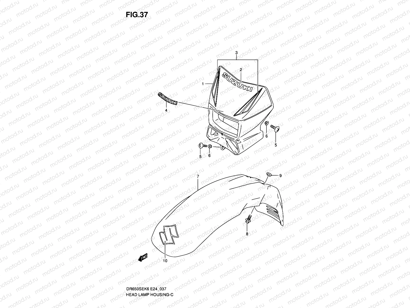 37 - HEADLAMP HOUSING (MODEL K6/K7/K8)