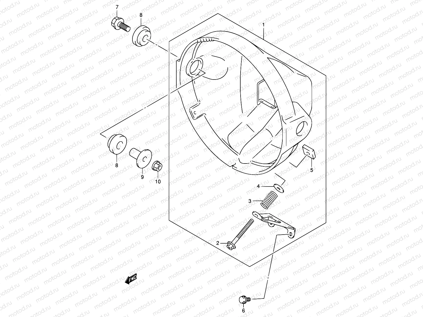 37 - HEADLAMP HOUSING (SV650X/Y/K1/K2)