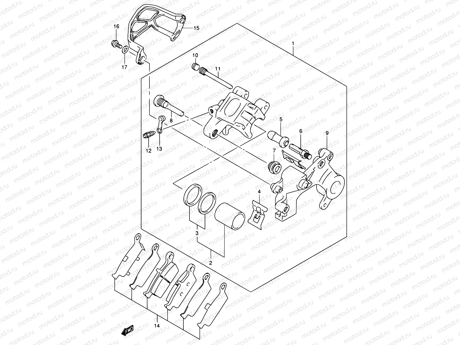 37 - REAR CALIPER (MODEL K1/K2/K3)