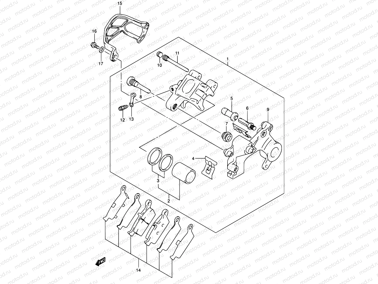 37 - REAR CALIPER (MODEL K1/K2/K3)