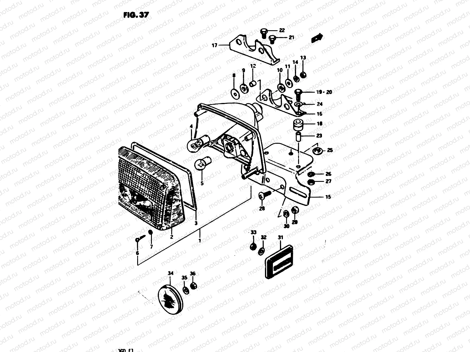 37 - REAR COMBINATION LAMP (E17)