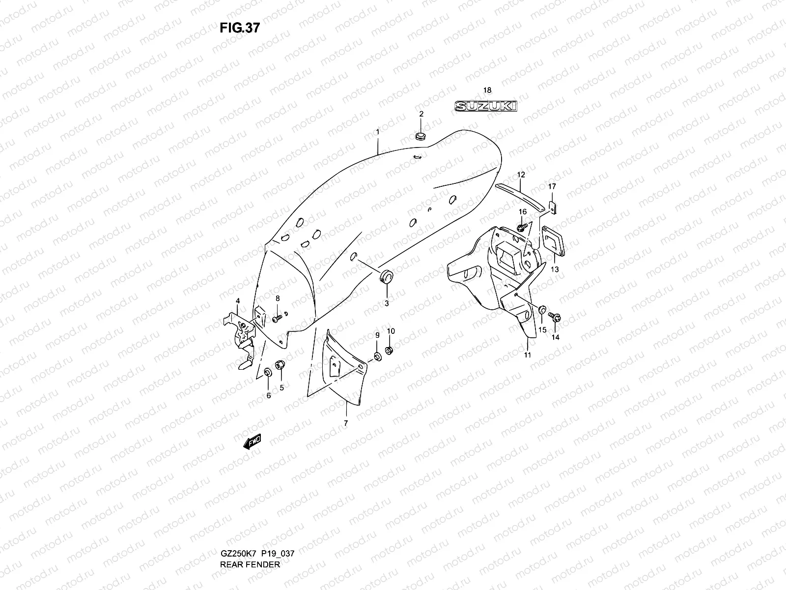 37 - REAR FENDER