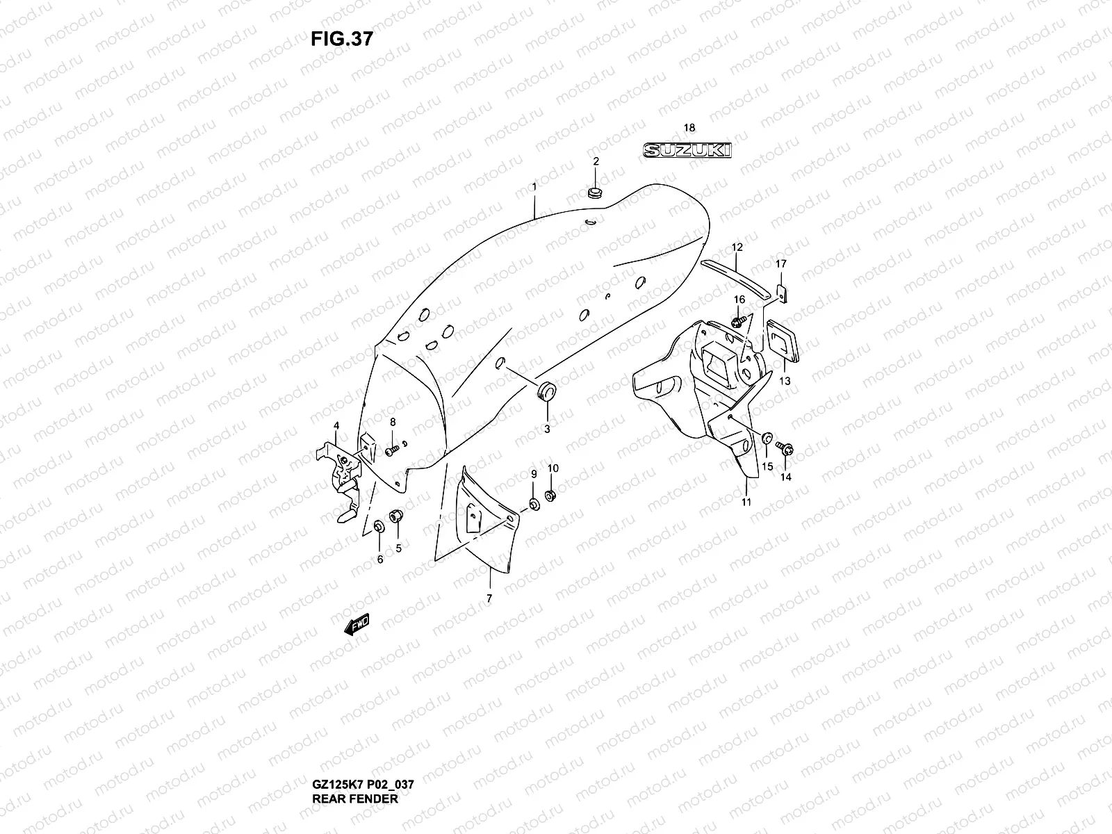 37 - REAR FENDER